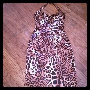 Cache Cheetah print bodycon dress